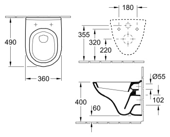 Подвесной унитаз Villeroy&Boch O Novo alpin 5688H101