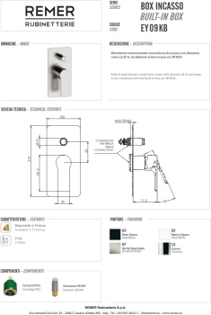 Смеситель для душа Remer Energy  черный матовый EY09KBNO