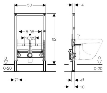 Система инсталляции для биде Geberit Duofix 111.524.00.2