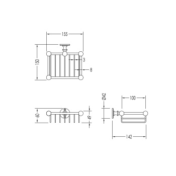 Мыльница малая настенная для душа Devon&Devon First Class хром DD33050CR