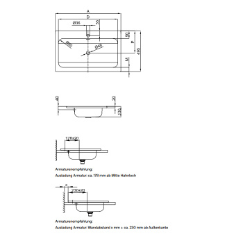 Раковина встраиваемая на столешницу Bette One A138-000