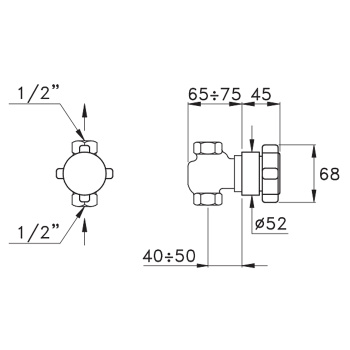 Встраиваемый смеситель Stella Aster 0/154 без излива, хром AT 01100 CR00
