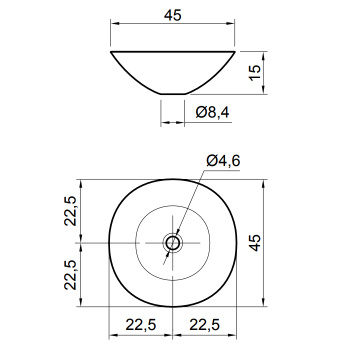 Раковина Antonio Lupi Servo 45х45, без отв., белый А0002423855