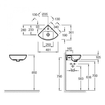 Раковина Jacob Delafon ODEON UP E4733-00