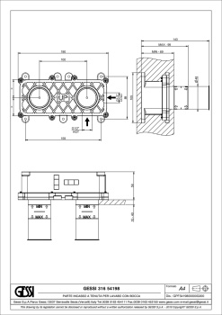 Скрытая часть смесителя Gessi Gessi316 54198.239 Steel Brushed