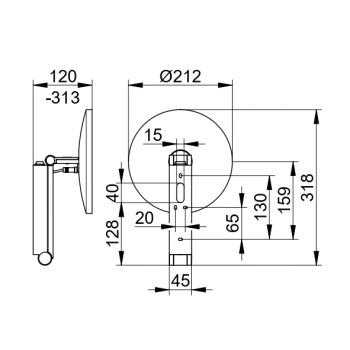Зеркало косметическое Keuco Ilook move 21 17612019004 c подсветкой, хром