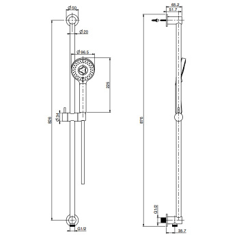 Штанга для душа с подводом воды Fima Carlo Frattini Wellness брашированный никель F2039SN