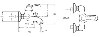 Смеситель для ванны с душем Jacob Delafon Fairfax E71090-CP
