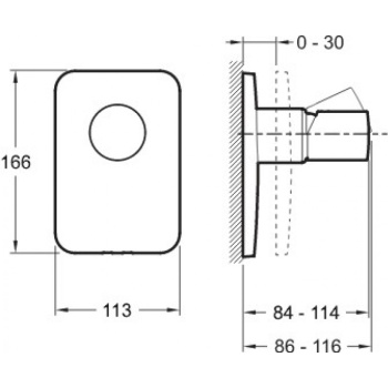 Смеситель встраевыемый для душа 1 выход Jacob Delafon Toobi E98707-CP