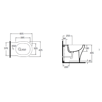 Биде напольное Azzurra Xl 61х43х49 с 1 отв под смеситель, белый, с креплением XLBIT000000MBI/(XL500)