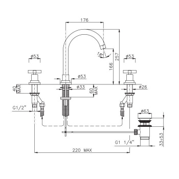 Смеситель для раковины Nicolazzi Mac Kinley 05 2208NS29 хром