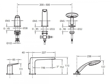 Смеситель для ванны Jacob Delafon Avid E97360-BN
