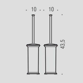 Туалетный ерш Colombo Portofino напольный, хром/матовое стекло B3206.CR-VAN