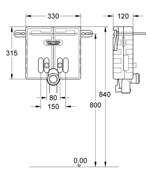 Инсталляционный комплект для раковины Grohe Uniset для обмуровки 37576000