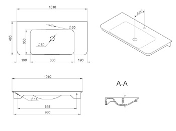 Мебельная раковина AM.PM Sensation M30WPC1001WG