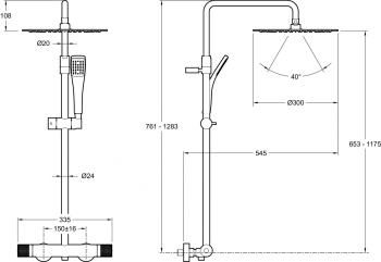 Душевая стойка Jacob Delafon Rivoli E26587-CP термостат хром
