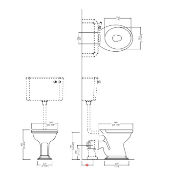 Унитаз напольный Devon&Devon Oxford IBWCOXF для высокого и низкого бачка белый