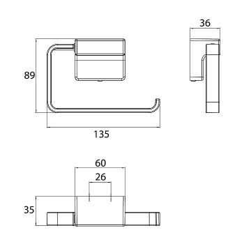 Держатель запасного рулона туалетной бумаги Emco Cue хром, 3205 001 00