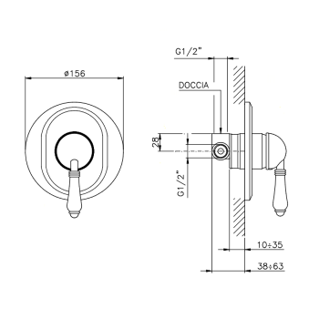 Смеситель для душа Nicolazzi  Внешняя часть 3406CR75