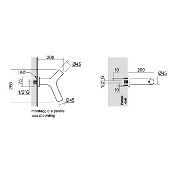 Верхний душ Antonio Lupi Apollo 45, настенный монтаж, белый матовый А0002462659