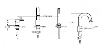 Смеситель для ванны Jacob Delafon SINGULIER E10873-CP