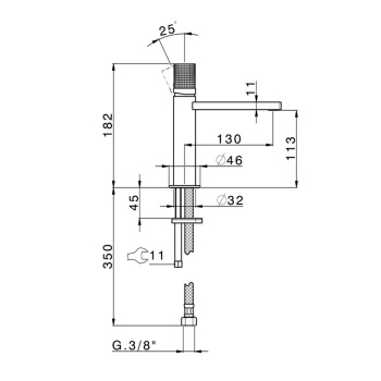 Смеситель для раковины Cisal X32 X2000504D1 нержавеющая сталь