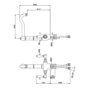 Смеситель для кухни Nicolazzi El Capitan на 1 отверстие, двухвентильный, хром 1406CR69