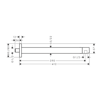 HG Pulsify E Держатель верхнего душа 39 см, матовый черный