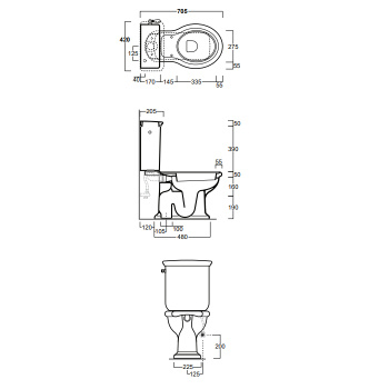 Бачок для унитаза моноблока Simas Lante LA09Bbi белый