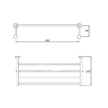 Полочка для полотенец Stella Lucilla 1066 хром LL 10019 CR00
