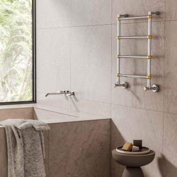 Полотенцесушитель водяной Margaroli Sole 464TS4708SN 76X52.5 никель