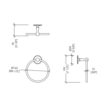 Полотенцедержатель кольцо Devon&Devon Old Navy хром MIL605CR