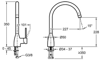 Смеситель для кухни Jacob Delafon Mariette E23303-CP, хром