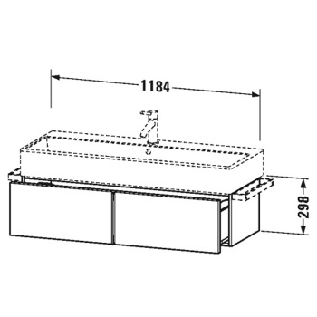 Duravit Vero Air Раковина накладная 120 cm, с переливом, с 1 отв под смеситель,, Цвет белый
