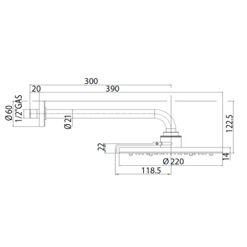 Bossini Nebulizair Верхний душ Ø22см., с 2 режимами, с настенный, цвет: хром H19625G.030