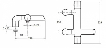 Смеситель для ванны Jacob Delafon Toobi E9095-CP термостатический