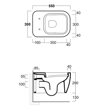 Унитаз подвесной Simas Henges HE 18 cemento matt серый