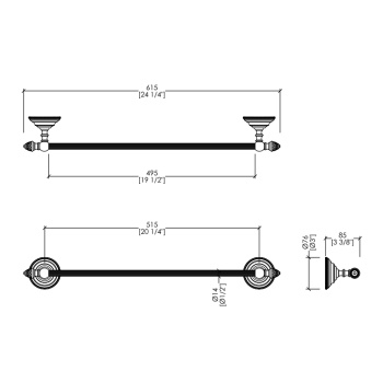 Полотенцедержатель Devon&Devon Diamond 615 мм хром WHD508CR