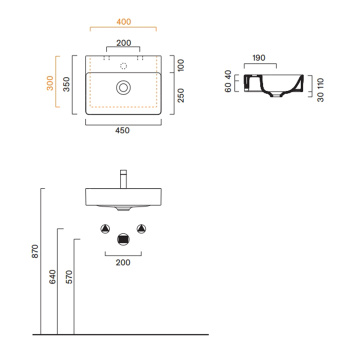Раковина Catalano Green 45х35, без отв, белый глянцевый 420450001