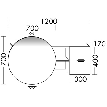 Burgbad Coco Зеркальный шкаф с подсветкой 120x70x17 см, цвет: дуб натуральный SPIK120 L F2853