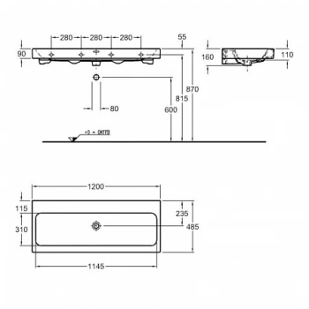 Раковина 120 см Geberit iCon 124025000