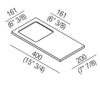 Мыльница/лоток Agape Surf, 20x40см, настольный, белый Cristalplant ACOM0627Z