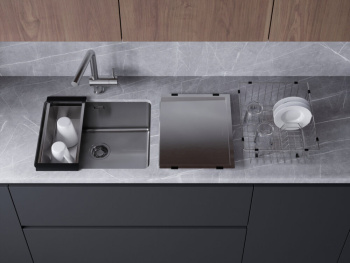 Мойка кухонная Omoikiri Tadzava 54-U/I-Ultra вороненая сталь 4993267