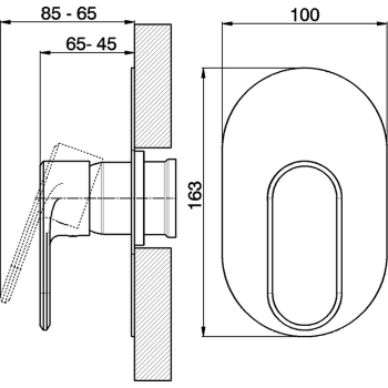 Смеситель для душа Cisal Lineaviva хром LV00300021