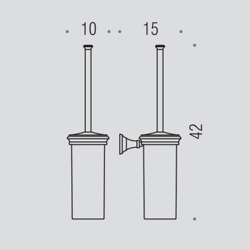 Туалетный ерш Colombo Portofino подвесной, хром/матовое стекло B3207.CR-VAN
