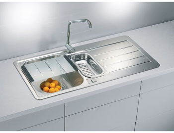 Кухонная мойка Alveus Line Maxim 10 1089610, в комплекте с сифоном сталь