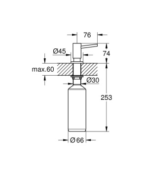 Дозатор жидкого мыла GROHE Cosmopolitan, холодный рассвет матовый, 40535GN0