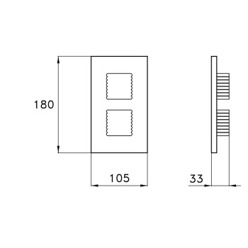 Внешняя часть встраиваемого термостатического смесителя для душа Stella Casanova IS3296 P.V. с переключателем на 2 выхода, хром CS 06014 CR00