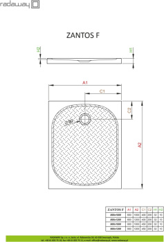 Душевой поддон Radaway Zantos F 100 M3ZNF1080-06