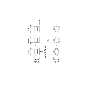 Смеситель для душа CЕА Design Milo360 MIL 62 S с термостатом сталь